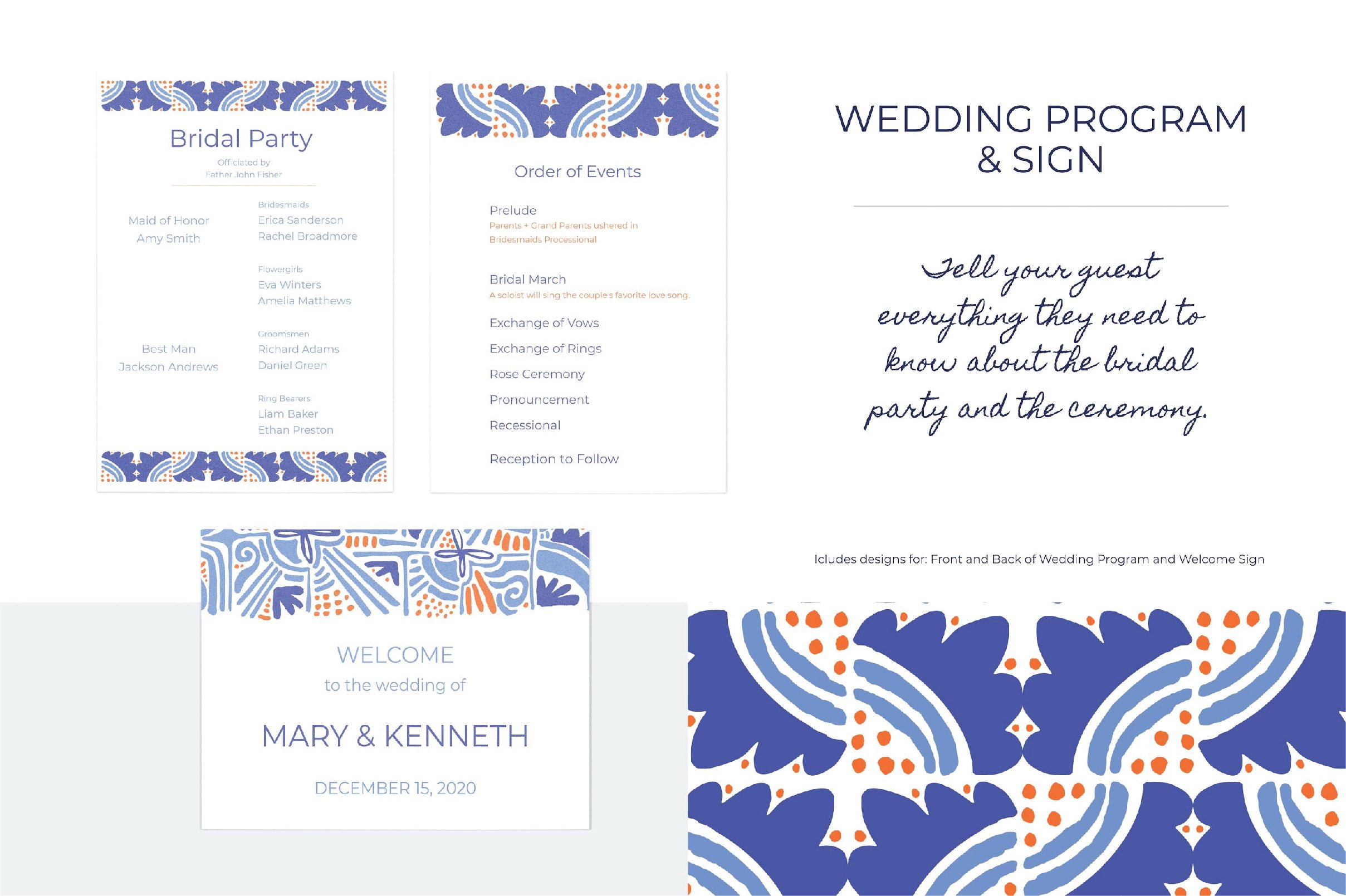 Abstract Floral Shapes Wedding Suite