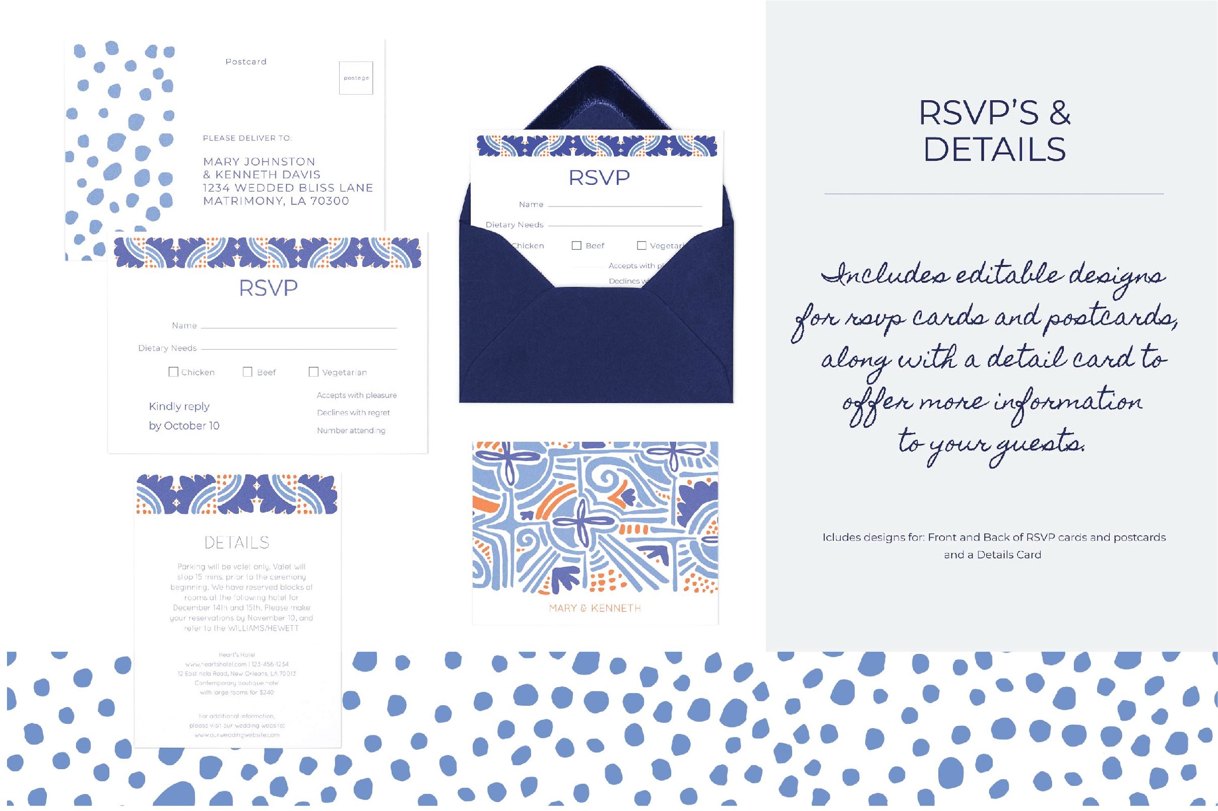 Abstract Floral Shapes Wedding Suite