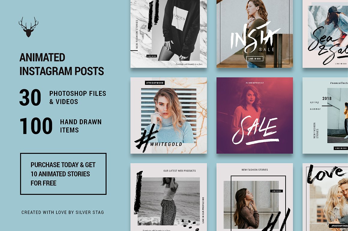 Animated Hand-Drawn Instagram Templates