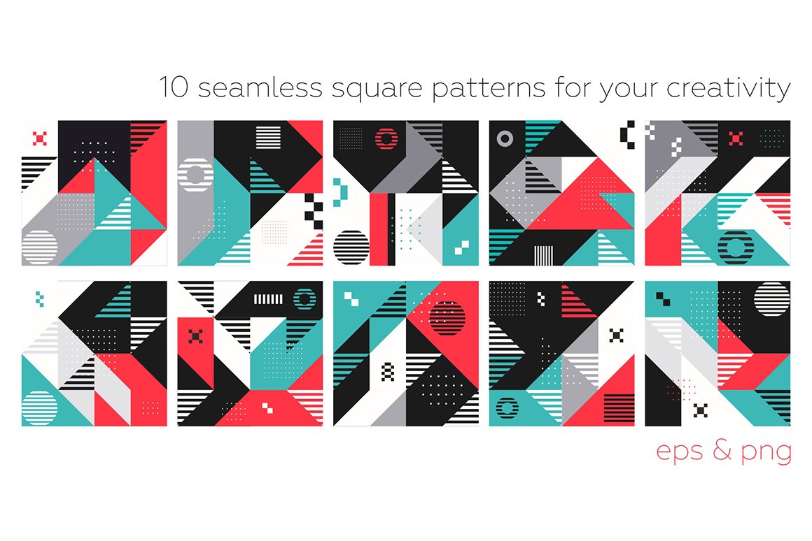 Bauhaus Geometric Patterns Set
