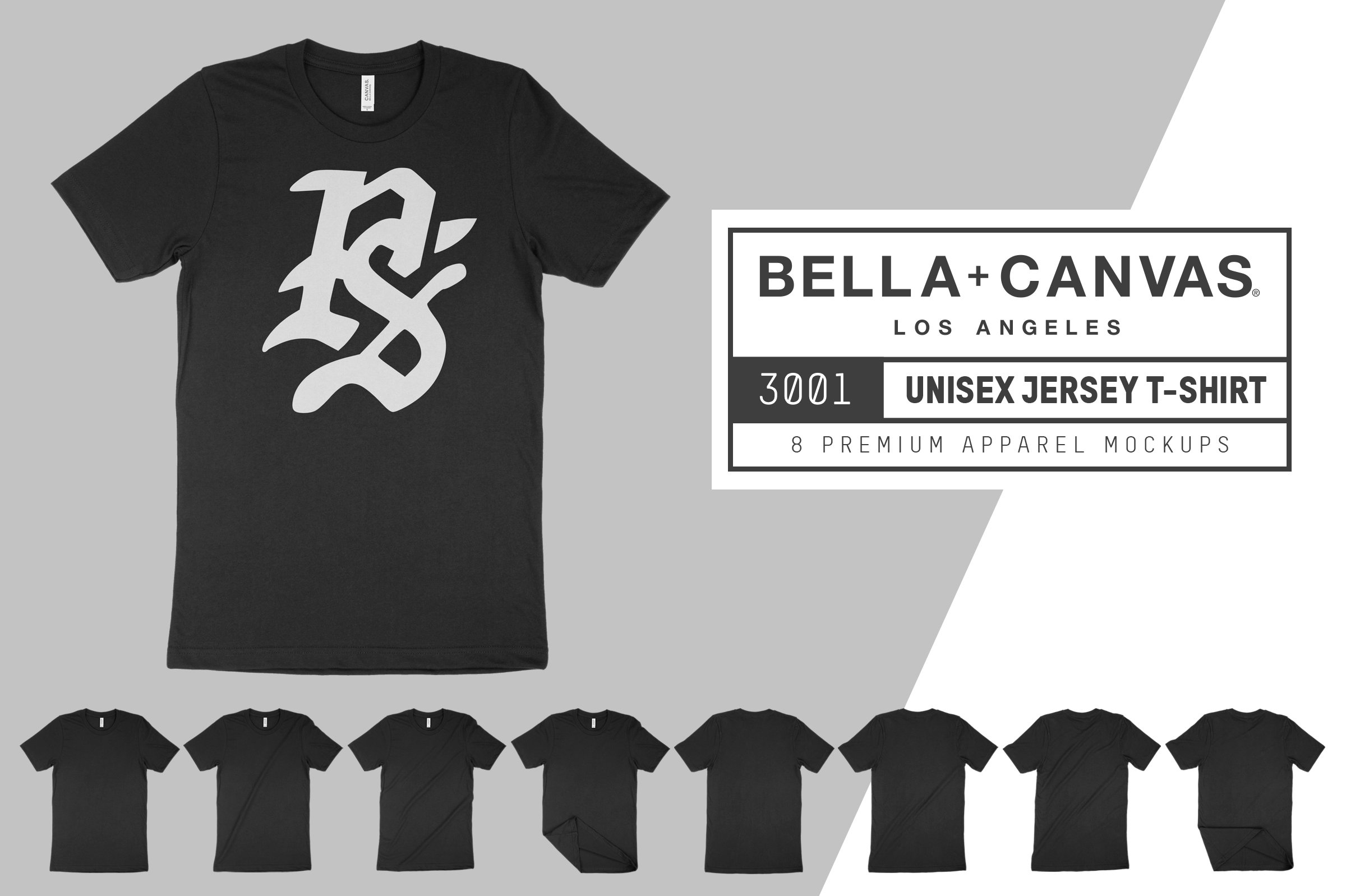 Bella Canvas 3001 Black Unisex T-shirt Mock Up Western Mock Up Shirt Mock Up Bella Canvas Mock Up T-Shirt Mock Up