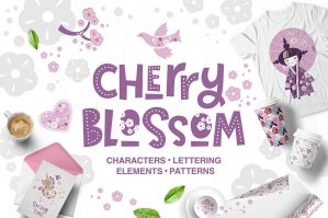 Cherry Blossom - Japanese Spring Graphic Set
