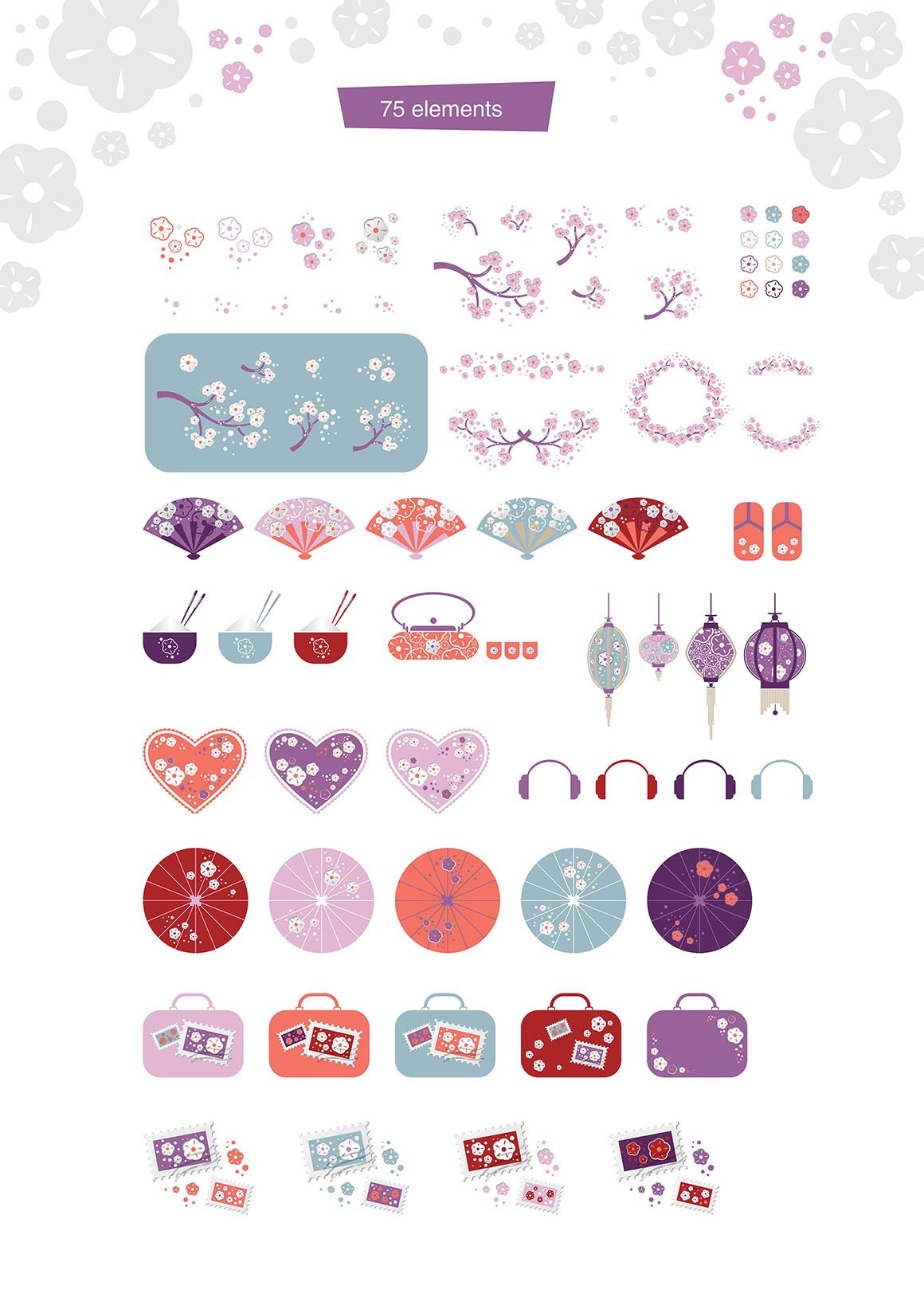 Cherry Blossom - Japanese Spring Graphic Set