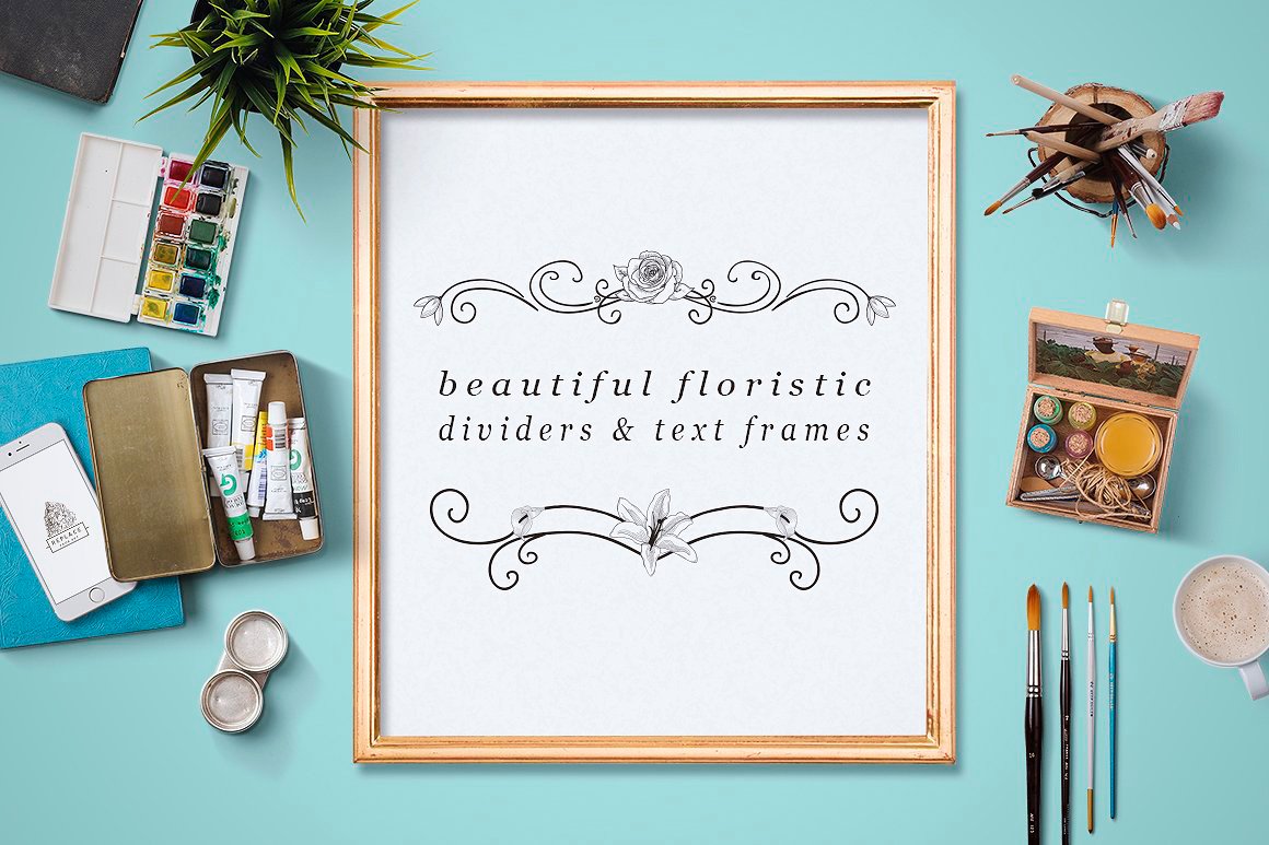 Flourish Decorative Text Dividers And Bonus Florals