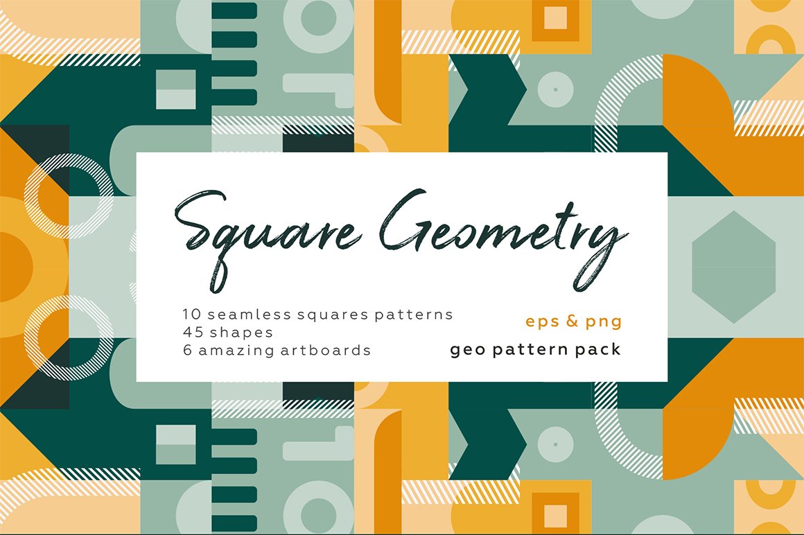 Geometric Square Pattern Set