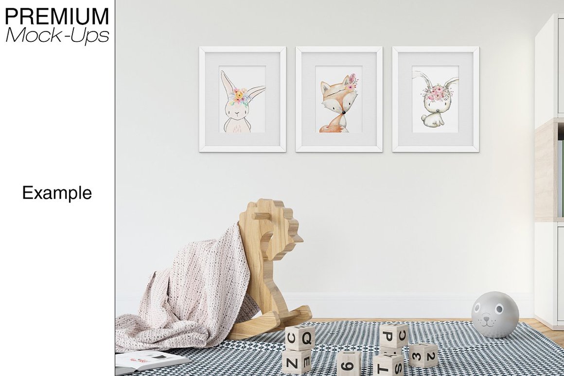 Kids Room - Wall And 90 Customizable Frames Set
