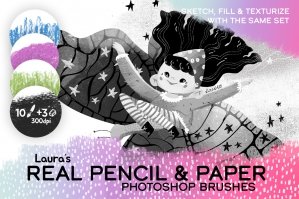 Laura's Real Pencil And Paper Photoshop Brushes