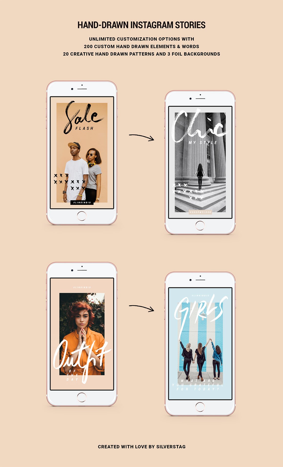 Rose Gold Animated Instagram Story Templates