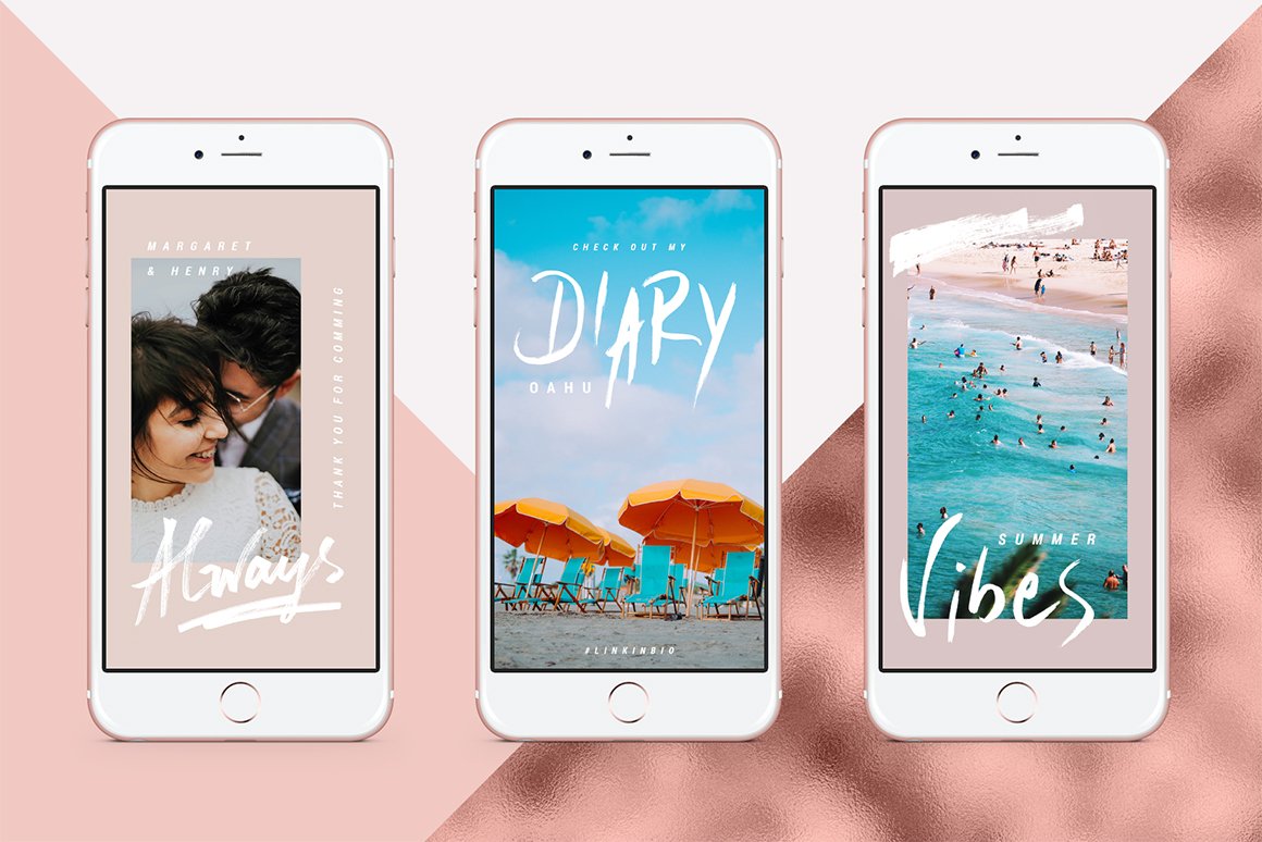 Rose Gold Animated Instagram Story Templates
