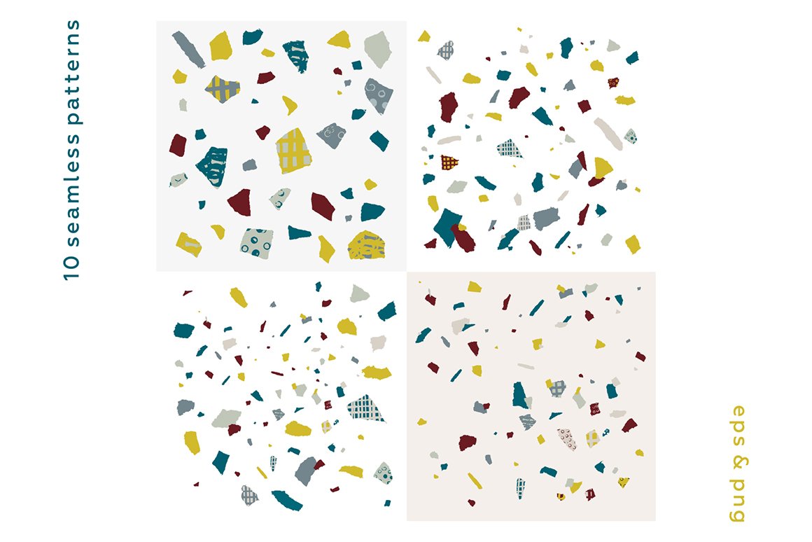 Salt And Paper Terrazzo Pattern Set