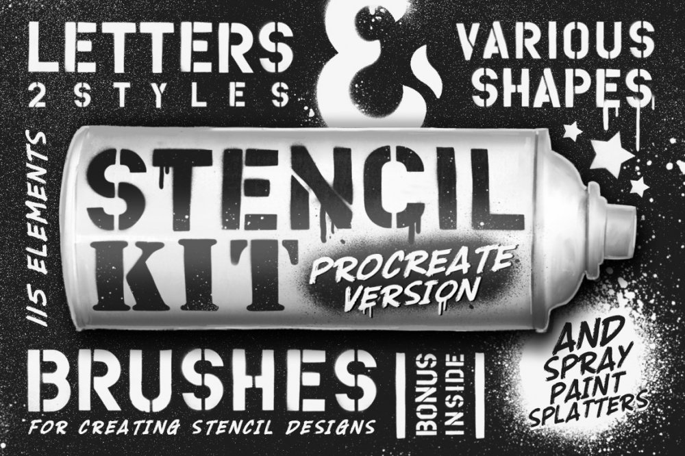 Cuts - Kit Design Brushes Stencil Free: Procreate