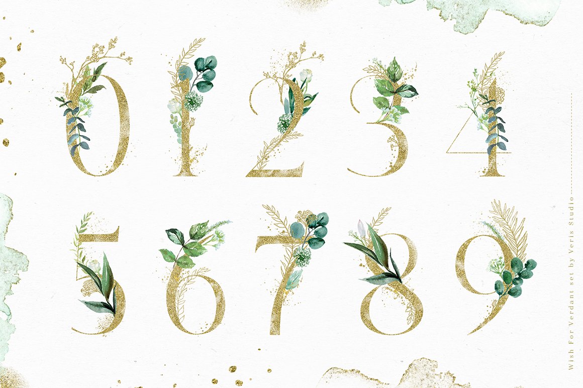 Wish For Verdant - Alphabet Floral Design Set
