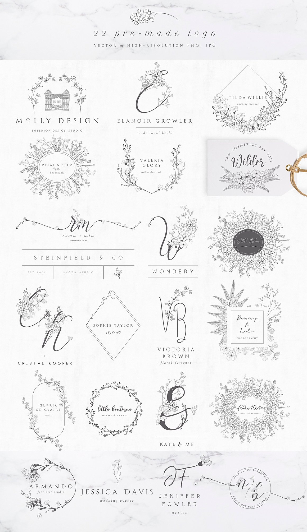 Wonder Flowers -Monograms & Logos
