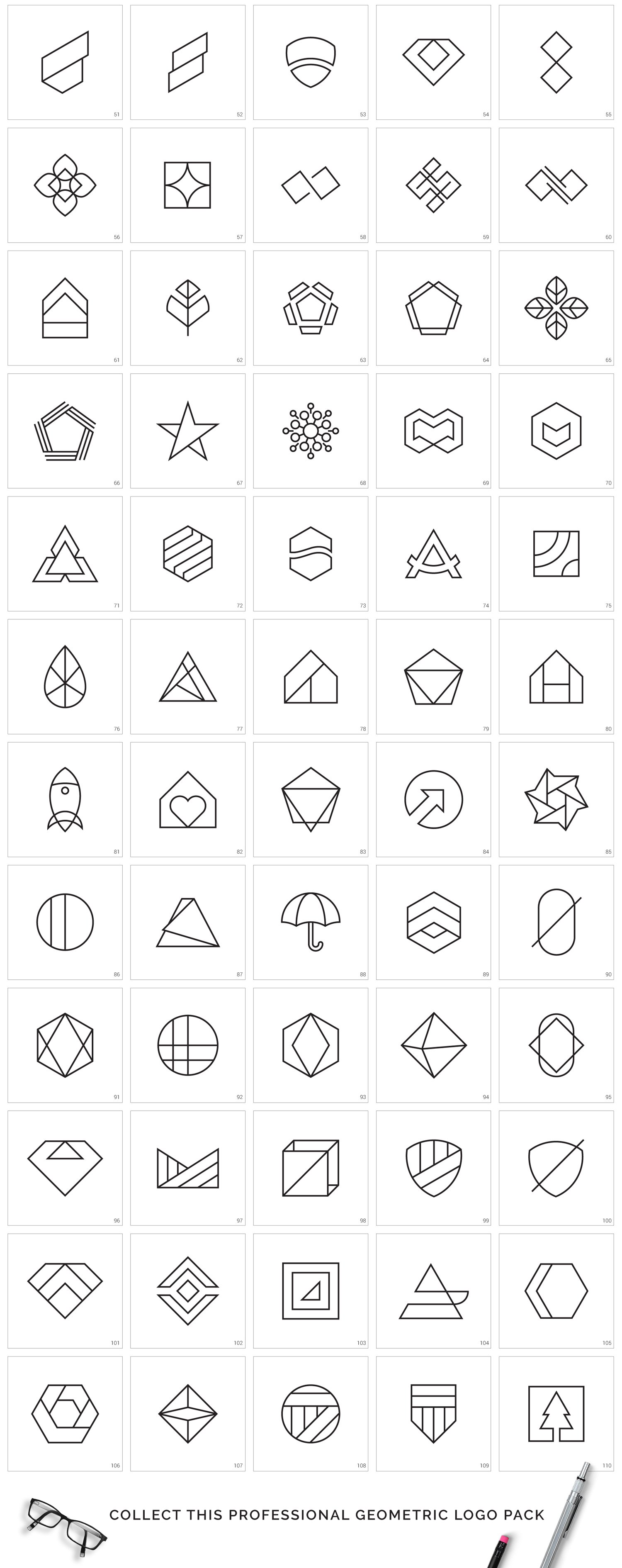 110 Geometric Logo Pack