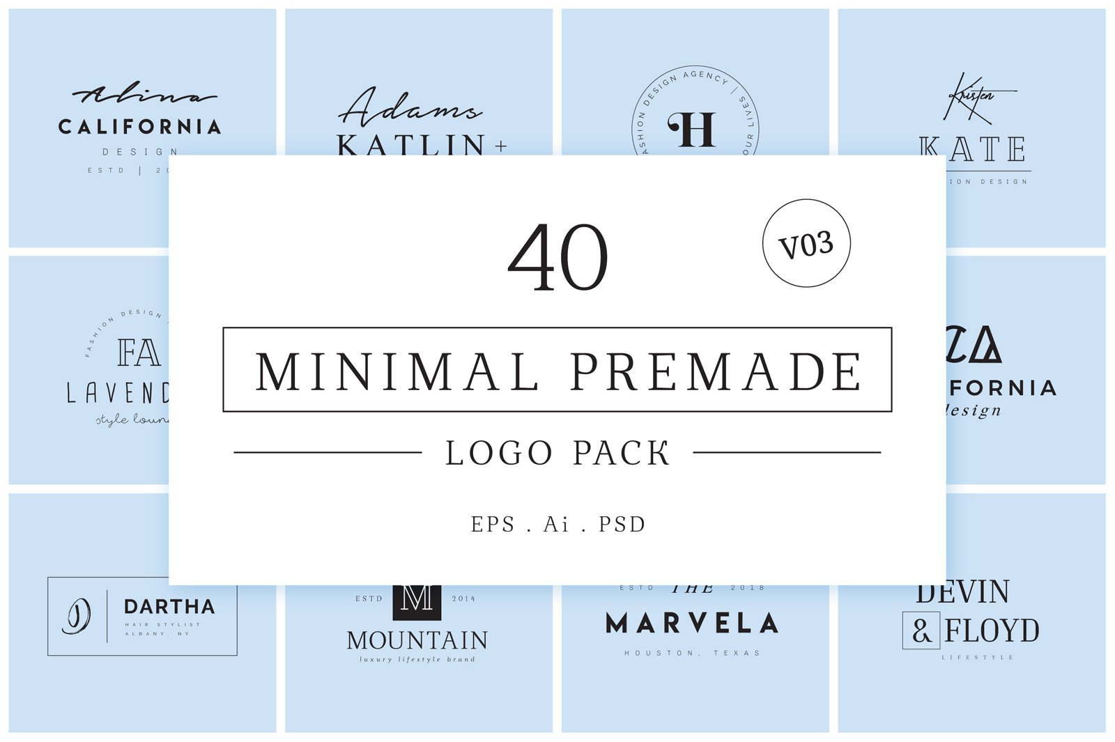 200 Minimal Premade Logo Collection
