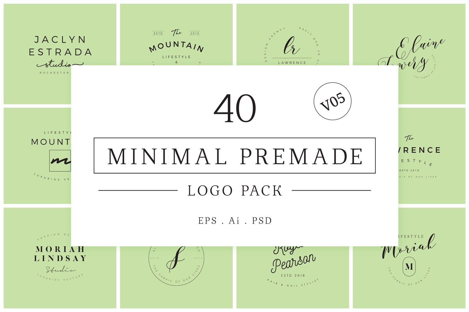 200 Minimal Premade Logo Collection