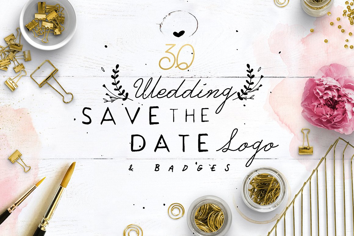30 Save The Date Wreath Logo