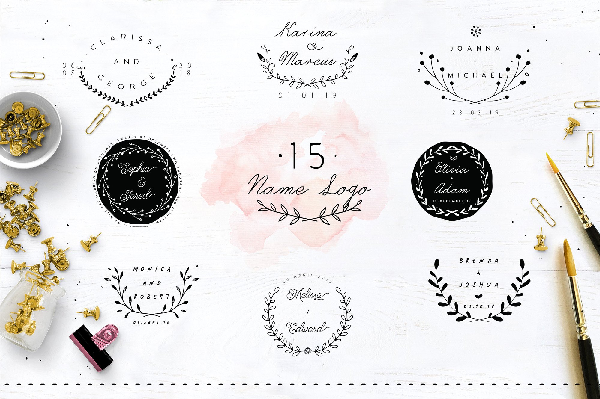 30 Save The Date Wreath Logo