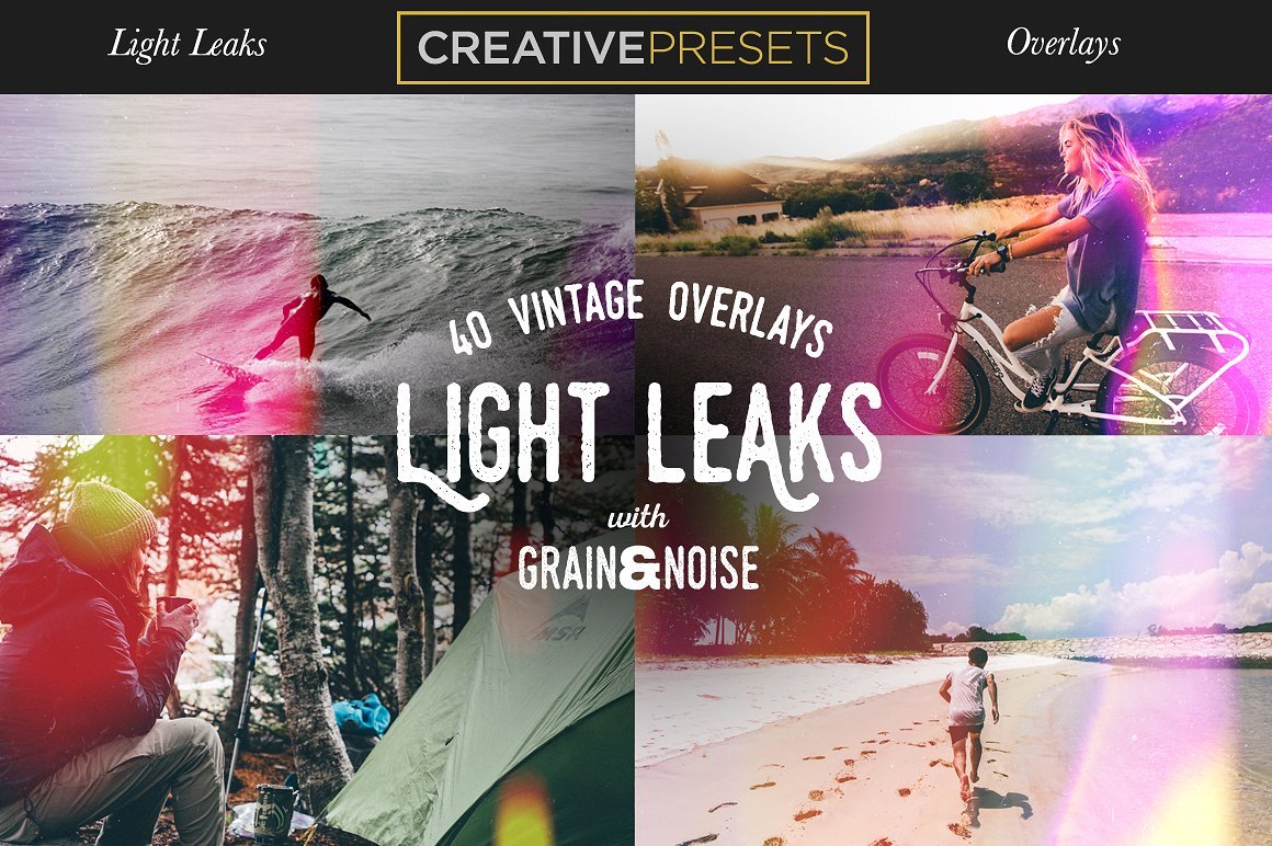 40 Vintage Light Leaks Overlays