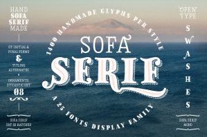 Sofa Serif – 25 Hand Drawn Display Fonts