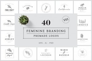 Feminine Branding Premade Logos Version 1