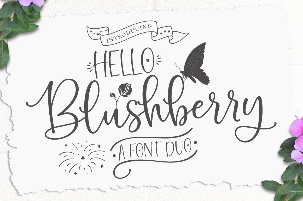 Hello Blushberry - Font Duo
