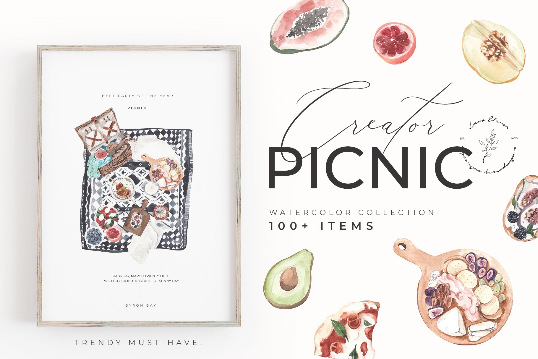 Picnic Creator Watercolor Food Set