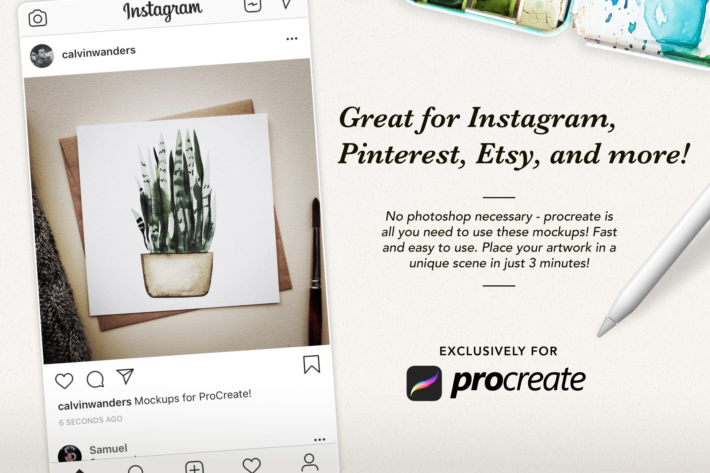 Procreate Artwork Mockups for Instagram