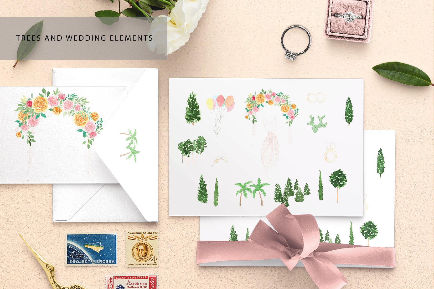 Watercolor Wedding Map Creator Kit