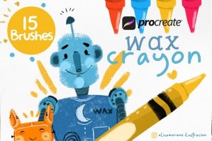 Wax Crayon Brushes For Procreate