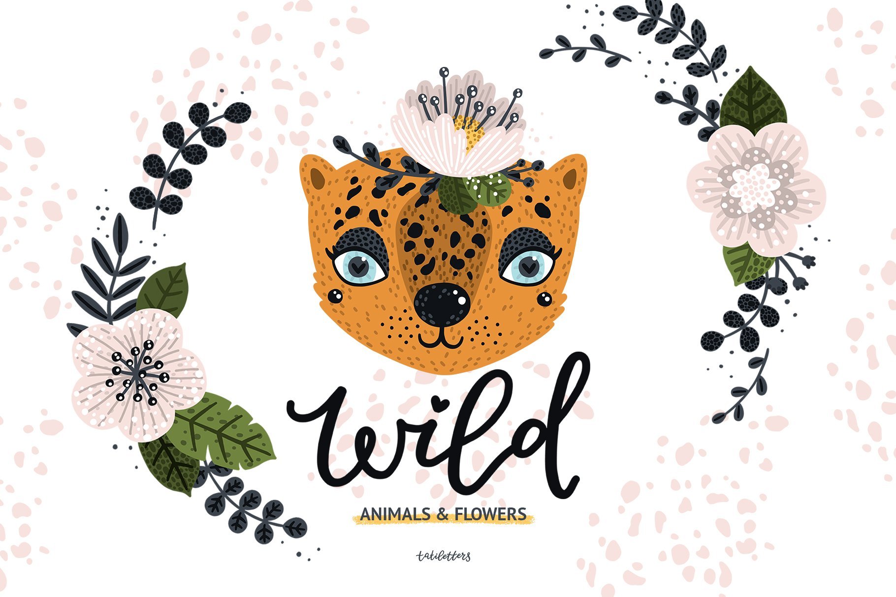 Wild Animals And Flowers