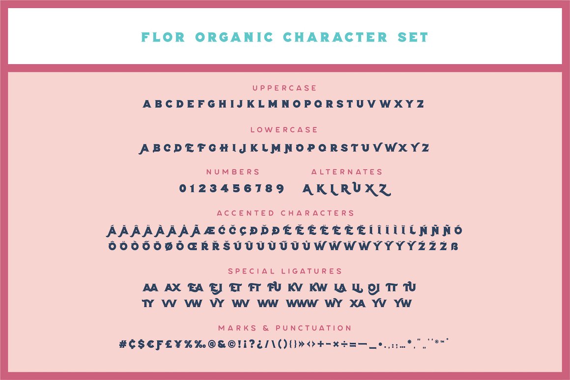 Flor Layered Font & Floral Extras