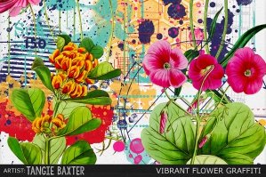 Vibrant Flower Graffiti