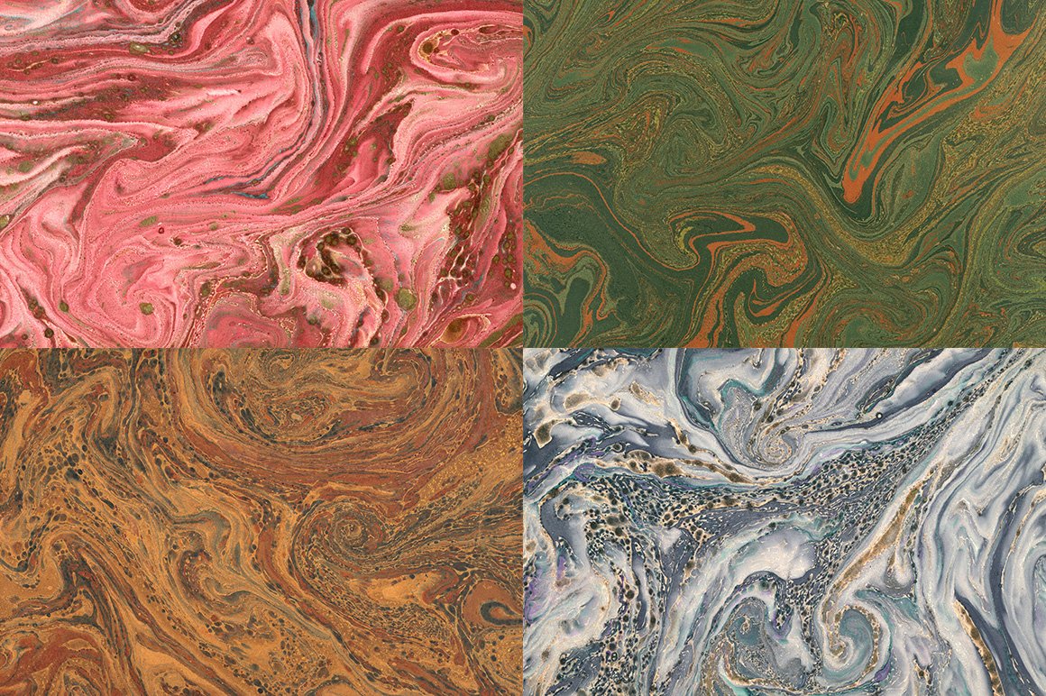 15 Authentic Marbled Paper Textures