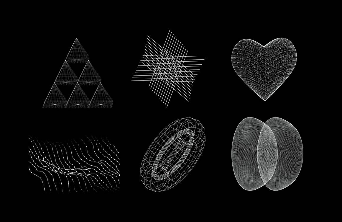30 Wireframe Vectors Pack