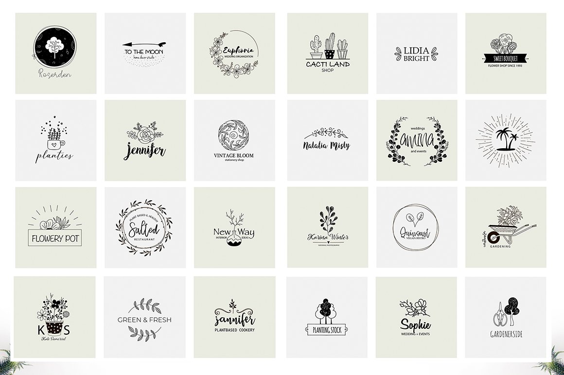 Flowery Logo Creator - Botanical Elements and Logos
