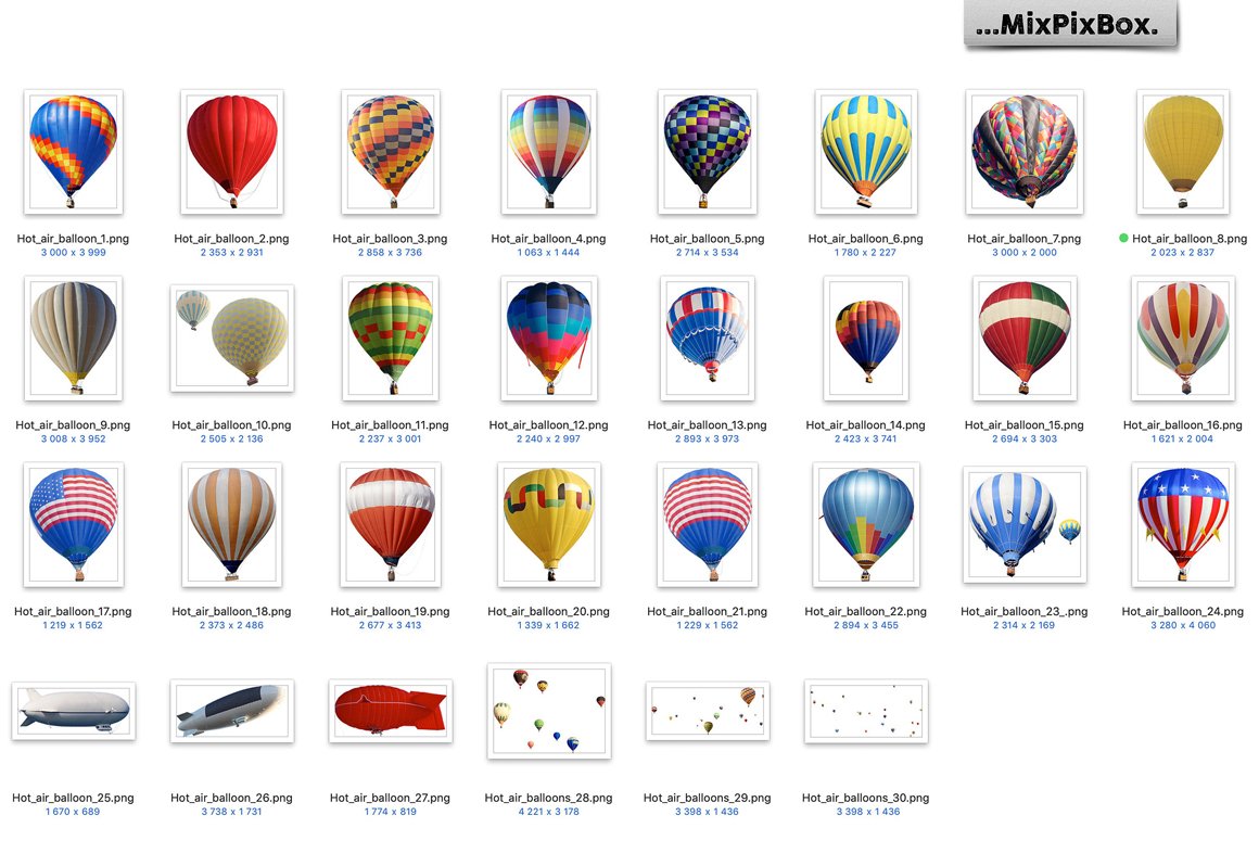 Hot Air Balloon Overlays
