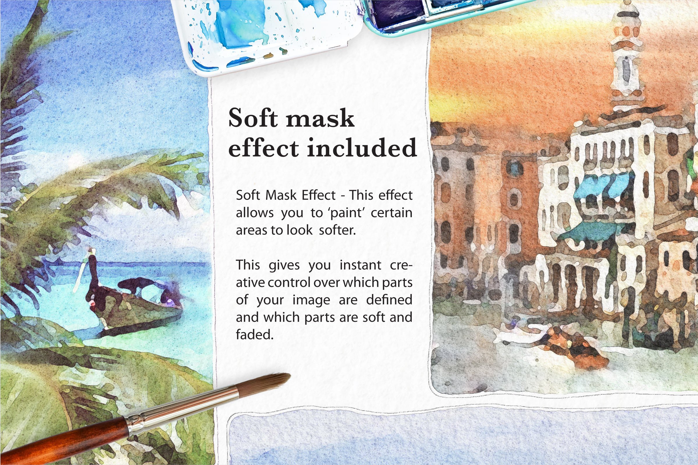 Soft Watercolor Photo Effect Kit for Photoshop