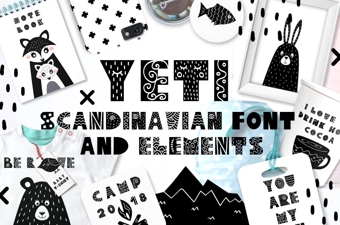 Yeti - Scandinavian Font And Elements