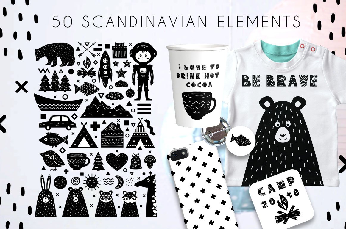Yeti - Scandinavian Font And Elements