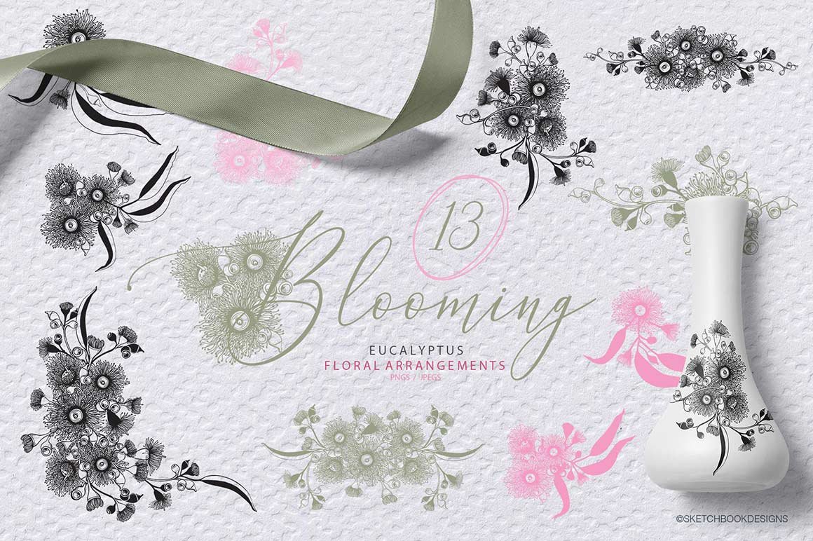Blooming Eucalyptus Design Set