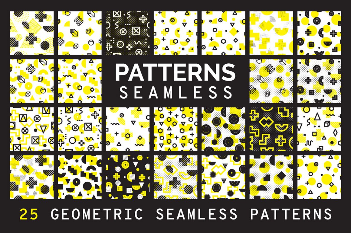 25 Geometric Seamless Patterns