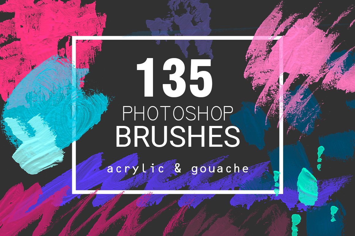 Acrylic & Gouache - 135 Photoshop Brushes