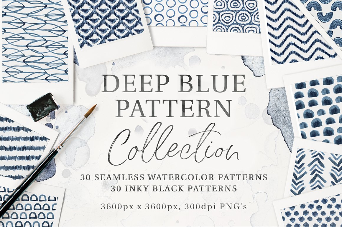 Deep Blue Seamless Pattern Collection