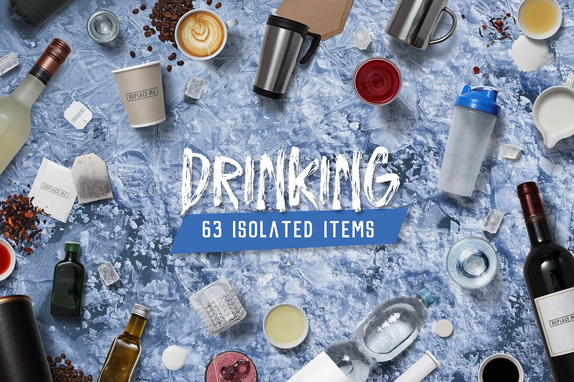 Drinking - Isolated Food Items