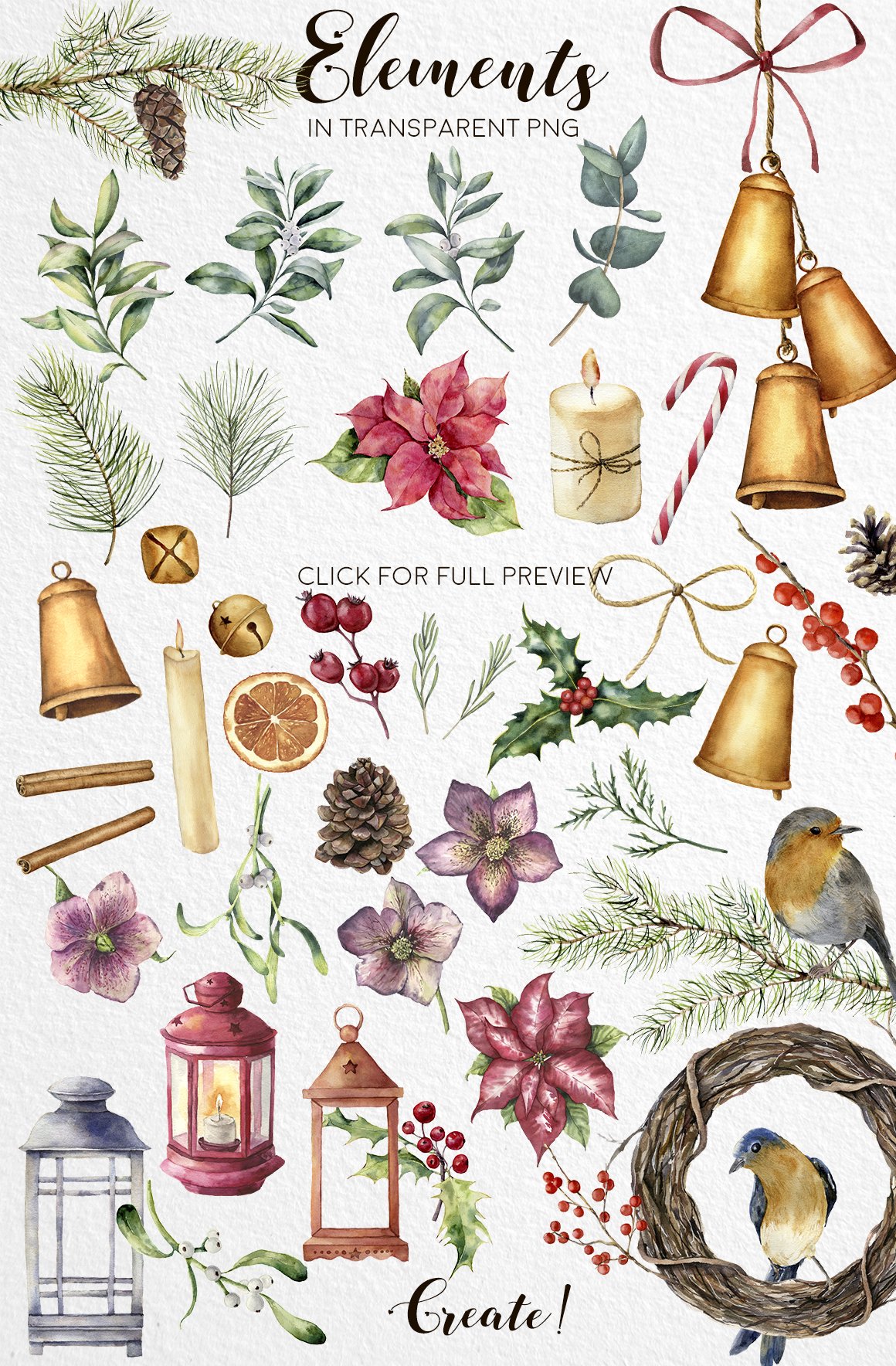 Elegant Christmas Watercolor Collection