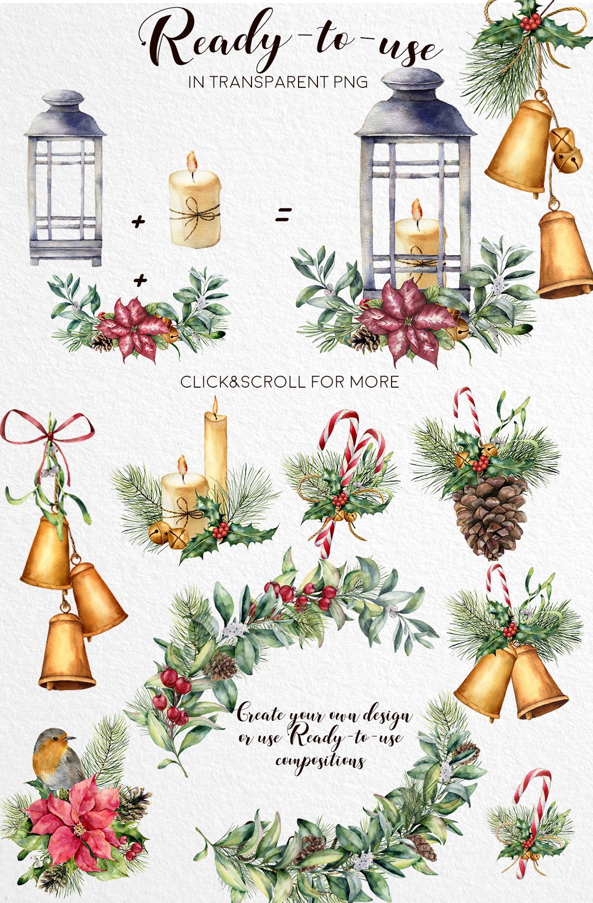 Elegant Christmas Watercolor Collection