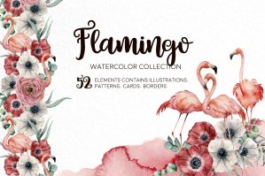 Flamingos - Watercolor Collection