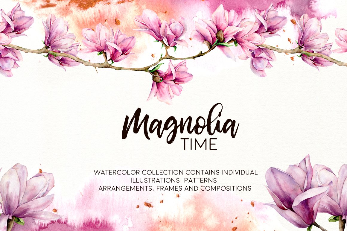 Magnolia Bloom Flower & Monogram Graphics - Design Cuts