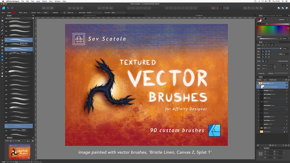 Textured Vector Brushes for Affinity Designer